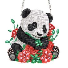 Load image into Gallery viewer, Acrylic Single-Sided 5D DIY Diamond Painting Hanging Pendant (Panda and Roses)
