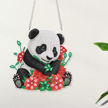 Load image into Gallery viewer, Acrylic Single-Sided 5D DIY Diamond Painting Hanging Pendant (Panda and Roses)
