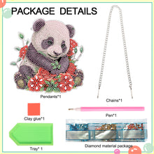 Load image into Gallery viewer, Acrylic Single-Sided 5D DIY Diamond Painting Hanging Pendant (Panda and Roses)
