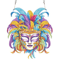 Load image into Gallery viewer, Acrylic Single-Sided 5D DIY Diamond Painting Hanging Pendant (Purple Blue Mask)
