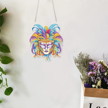 Load image into Gallery viewer, Acrylic Single-Sided 5D DIY Diamond Painting Hanging Pendant (Purple Blue Mask)
