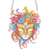 Load image into Gallery viewer, Acrylic Single-Sided 5D DIY Diamond Painting Hanging Pendant (Pink Yellow Mask)
