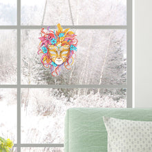 Load image into Gallery viewer, Acrylic Single-Sided 5D DIY Diamond Painting Hanging Pendant (Pink Yellow Mask)
