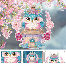Load image into Gallery viewer, Acrylic Single-Sided 5D DIY Diamond Painting Hanging Pendant (Owl on the House)
