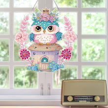 Load image into Gallery viewer, Acrylic Single-Sided 5D DIY Diamond Painting Hanging Pendant (Owl on the House)
