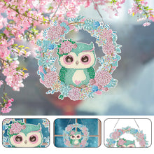 Load image into Gallery viewer, Acrylic Single-Sided 5D DIY Diamond Painting Hanging Pendant (Wreath Owl)
