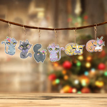 Load image into Gallery viewer, 6 PCS Butterfly Double Sided Special Shape Diamond Painting Keychain Pendant
