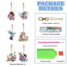 Load image into Gallery viewer, 6 PCS Butterfly Double Sided Special Shape Diamond Painting Keychain Pendant
