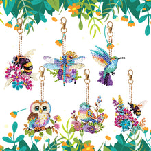Load image into Gallery viewer, 6 PCS Butterfly Double Sided Special Shape Diamond Painting Keychain Pendant
