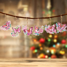 Load image into Gallery viewer, 6 PCS Butterfly Double Sided Special Shape Diamond Painting Keychain Pendant
