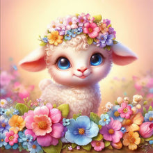Load image into Gallery viewer, Diamond Painting - Full Round - Sheep and flower powder (30*30CM)
