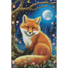 Load image into Gallery viewer, Diamond Painting - Full Round - Fox under the moon (30*45CM)
