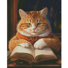 Load image into Gallery viewer, Diamond Painting - Full Round - literate cat (40*50CM)
