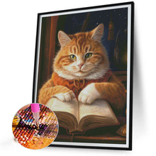 Load image into Gallery viewer, Diamond Painting - Full Round - literate cat (40*50CM)

