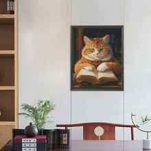 Load image into Gallery viewer, Diamond Painting - Full Round - literate cat (40*50CM)
