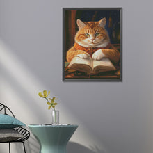 Load image into Gallery viewer, Diamond Painting - Full Round - literate cat (40*50CM)
