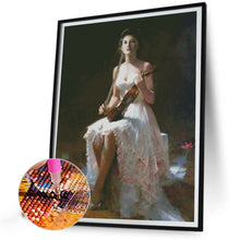 Load image into Gallery viewer, Diamond Painting - Full Round - girl playing violin (40*55CM)
