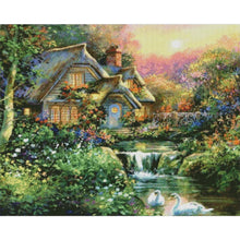 Load image into Gallery viewer, Diamond Painting - Full Round - houses river (50*40CM)
