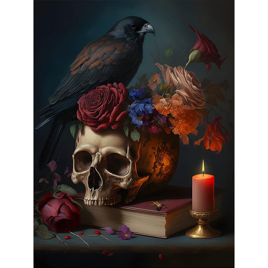 Diamond Painting - Full Round - Skeleton crow (30*40CM)