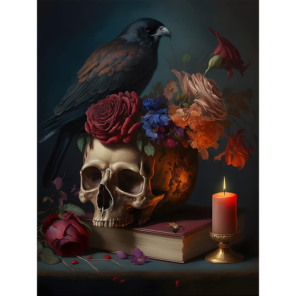 Diamond Painting - Full Round - Skeleton crow (30*40CM)