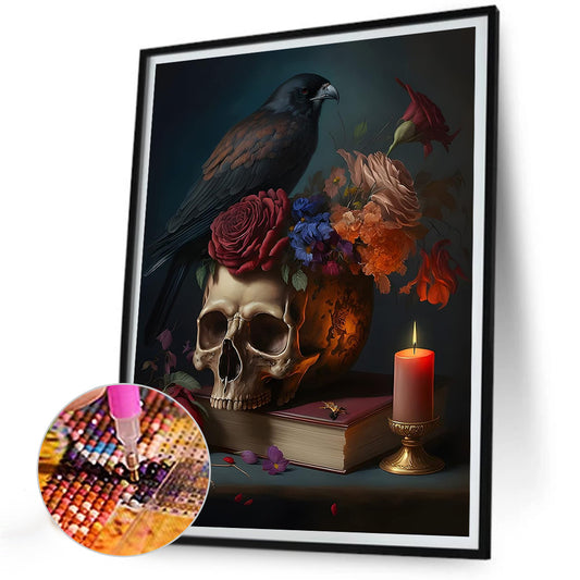 Diamond Painting - Full Round - Skeleton crow (30*40CM)
