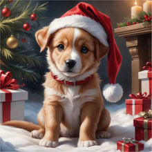 Load image into Gallery viewer, Diamond Painting - Full Round - Christmas puppy (30*30CM)
