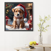 Load image into Gallery viewer, Diamond Painting - Full Round - Christmas puppy (30*30CM)
