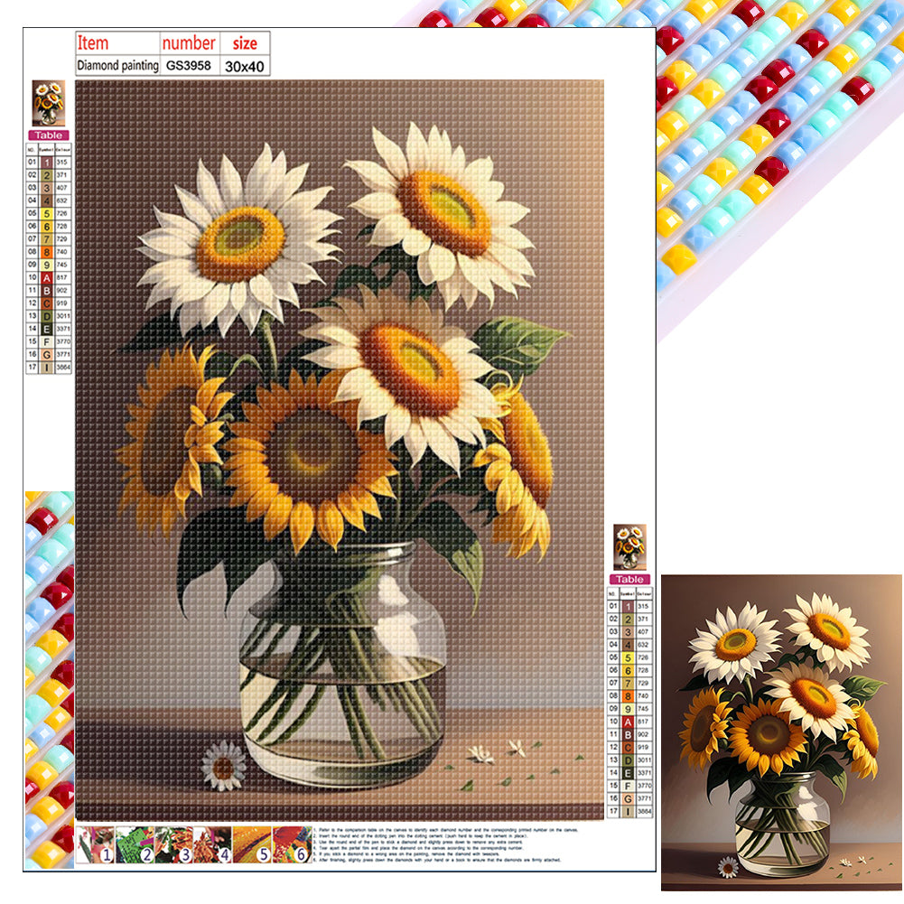 Diamond Painting - Full Square - Daisy bouquet (30*40CM)