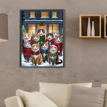 Load image into Gallery viewer, Diamond Painting - Full Square - Christmas cat (30*40CM)
