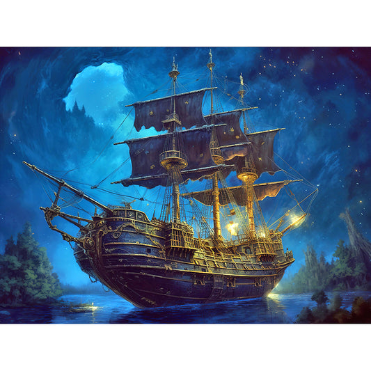 Diamond Painting - Full Round - sea sailing boat (40*30CM)