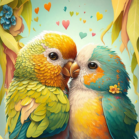 Diamond Painting - Full Round - a pair of lovebirds (30*30CM)