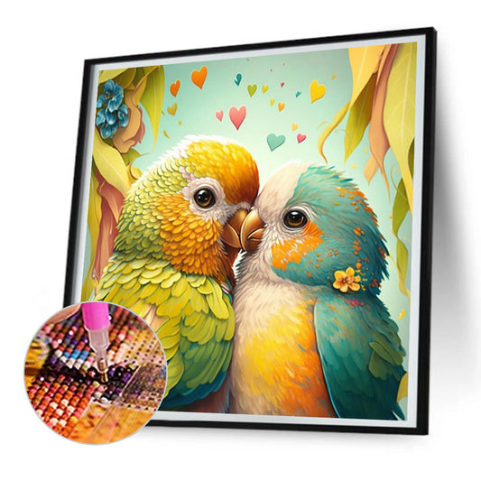 Diamond Painting - Full Round - a pair of lovebirds (30*30CM)