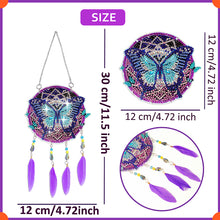 Load image into Gallery viewer, Double Sided Diamond Art Hanging Pendant Feather Wind Chime for Home Wall Decor
