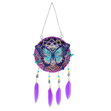 Load image into Gallery viewer, Double Sided Diamond Art Hanging Pendant Feather Wind Chime for Home Wall Decor
