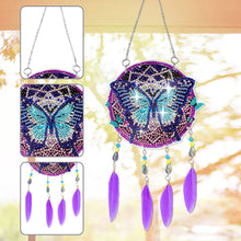 Load image into Gallery viewer, Double Sided Diamond Art Hanging Pendant Feather Wind Chime for Home Wall Decor
