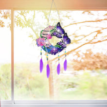 Load image into Gallery viewer, Double Sided Diamond Art Hanging Pendant Feather Wind Chime for Home Wall Decor
