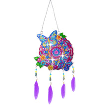 Load image into Gallery viewer, Double Sided Diamond Art Hanging Pendant Feather Wind Chime for Home Wall Decor
