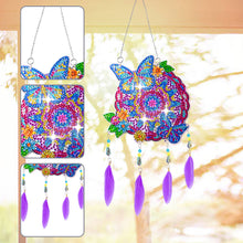 Load image into Gallery viewer, Double Sided Diamond Art Hanging Pendant Feather Wind Chime for Home Wall Decor
