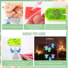 Load image into Gallery viewer, Double Sided Diamond Art Hanging Pendant Feather Wind Chime for Home Wall Decor
