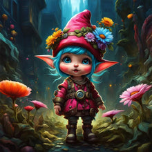 Load image into Gallery viewer, Diamond Painting - Full Round - Dwarf girl in the forest (30*30CM)
