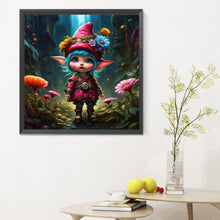 Load image into Gallery viewer, Diamond Painting - Full Round - Dwarf girl in the forest (30*30CM)
