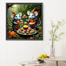 Load image into Gallery viewer, Diamond Painting - Full Round - Mouse in the forest tea party cartoon series (30*30CM)
