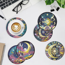 Load image into Gallery viewer, 8 PCS Acrylic Moonlit Scene Diamond Painting Art Crafts Coaster Kit with Holder
