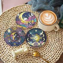 Load image into Gallery viewer, 8 PCS Acrylic Moonlit Scene Diamond Painting Art Crafts Coaster Kit with Holder
