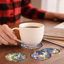 Load image into Gallery viewer, 8 PCS Acrylic Moonlit Scene Diamond Painting Art Crafts Coaster Kit with Holder
