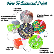Load image into Gallery viewer, 8 PCS Acrylic Moonlit Scene Diamond Painting Art Crafts Coaster Kit with Holder
