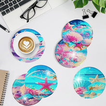 Load image into Gallery viewer, 8 PCS Acrylic Moonlit Scene Diamond Painting Art Crafts Coaster Kit with Holder
