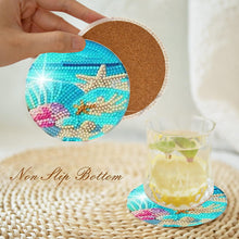 Load image into Gallery viewer, 8 PCS Acrylic Moonlit Scene Diamond Painting Art Crafts Coaster Kit with Holder
