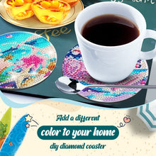 Load image into Gallery viewer, 8 PCS Acrylic Moonlit Scene Diamond Painting Art Crafts Coaster Kit with Holder
