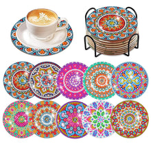 Load image into Gallery viewer, 8 Pcs Acrylic Diamond Painting Art Coasters Kit with Holder (Beautiful Mandara)
